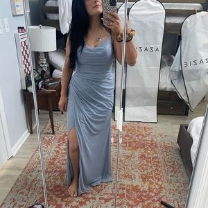 Dusty blue azazie dress deandra